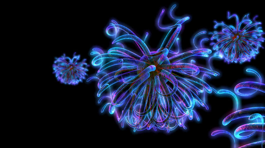 Vibrant Psychedelic Flowers In Bloom Wallpaper