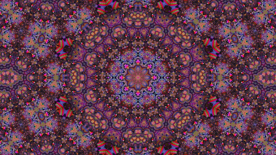 Vibrant Psychedelic Fractal Art Wallpaper