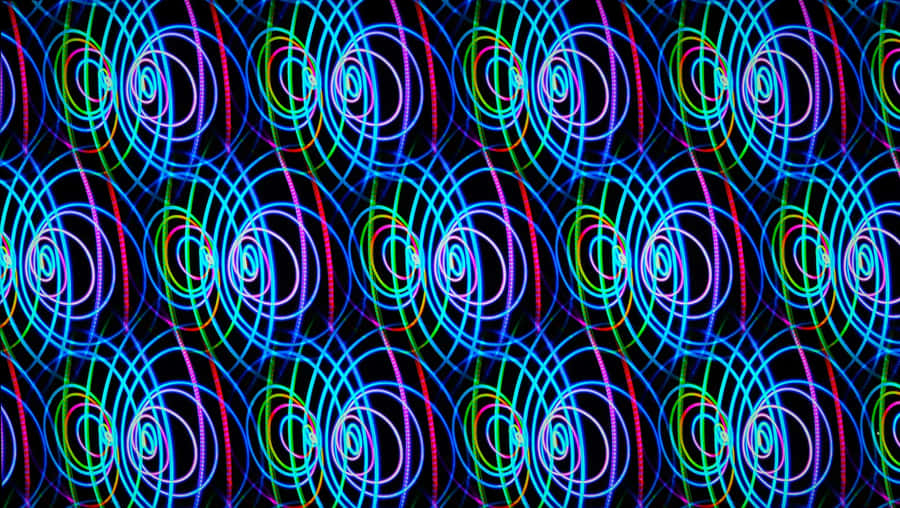 Vibrant Psychedelic Neon Lights Display Wallpaper