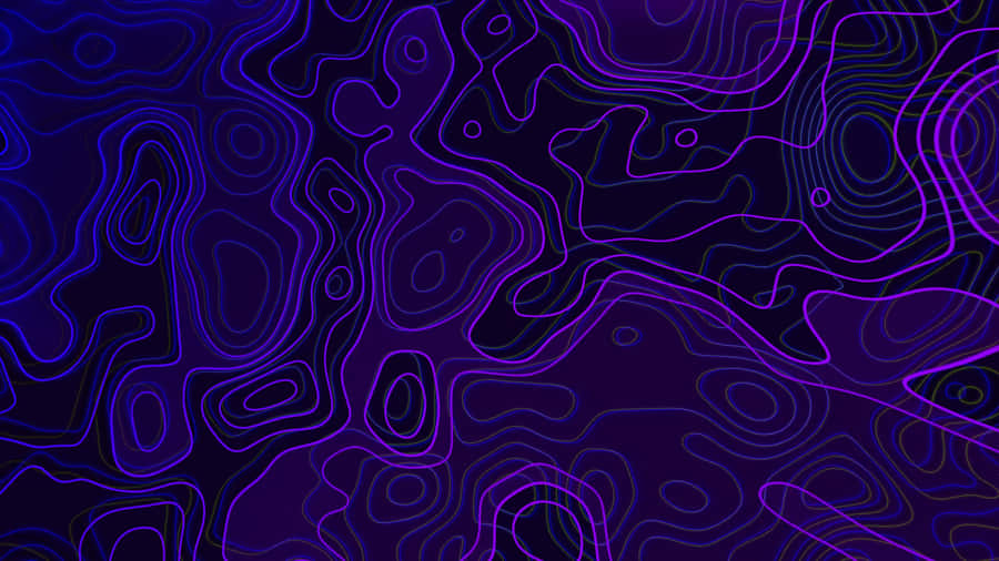 Vibrant_ Purple_ Topographic_ Waves Wallpaper