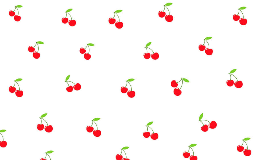 Vibrant Red Cherry Pattern Wallpaper
