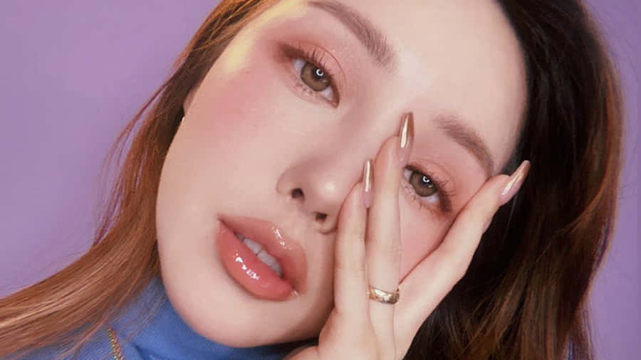 Vibrant Spring Makeup Look With Fresh Blooms Wallpaper