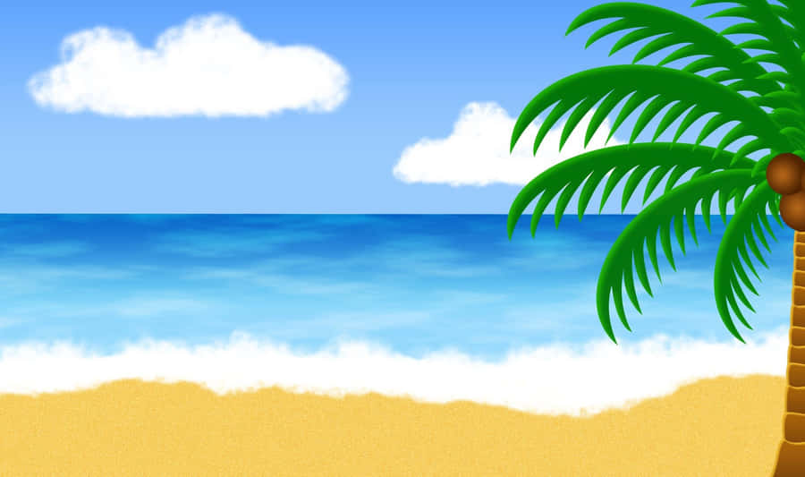 Vibrant Sunset Beach Art Wallpaper