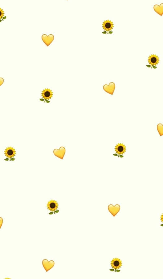 Vibrant Yellow Heart On A Deep Blue Background Wallpaper