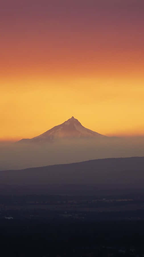 Vibrant Yellow Sunset At The Horizon Wallpaper