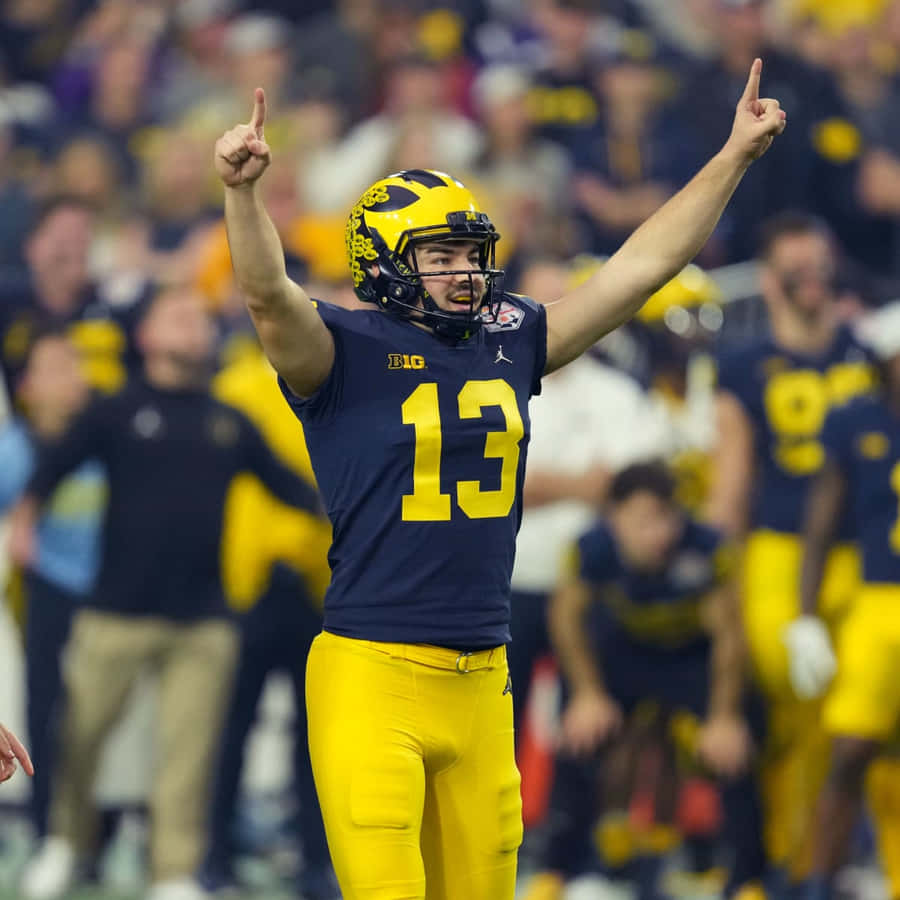 Victorious Football Player Celebration Wallpaper