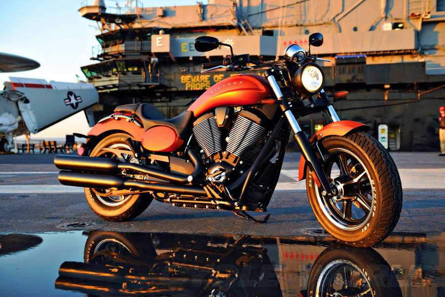 Victory Orange Motorcycle Wallpaper
