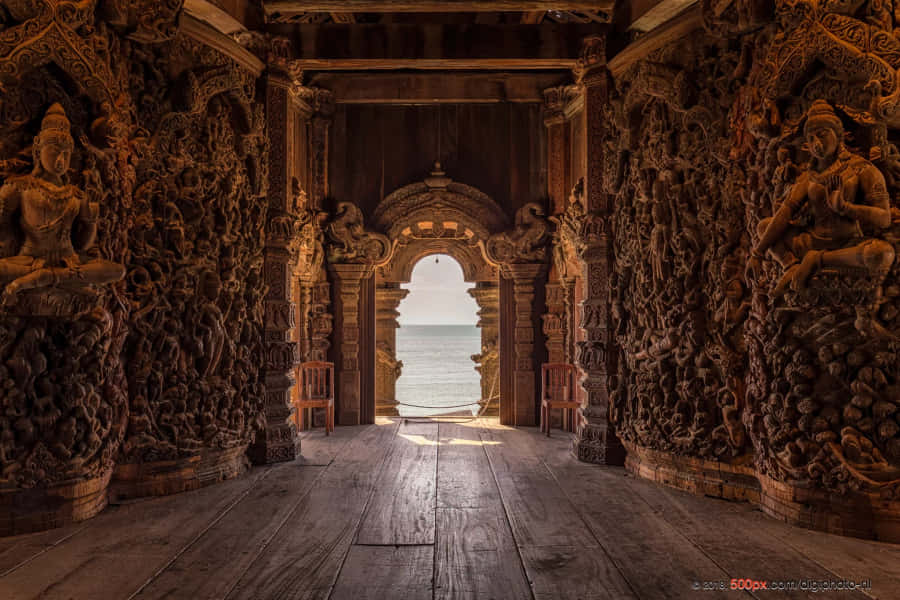 View From Inside The Sanctuary Of Truth Wallpaper