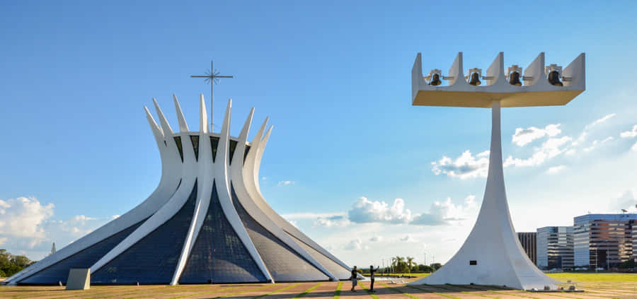 View Of Bells At Cathedral Of Brasilia Wallpaper