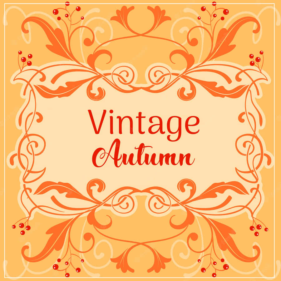 Vintage Autumn Floral Border Wallpaper