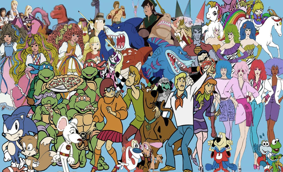 Vintage Cartoon Aesthetic With Classic Characters Wallpaper