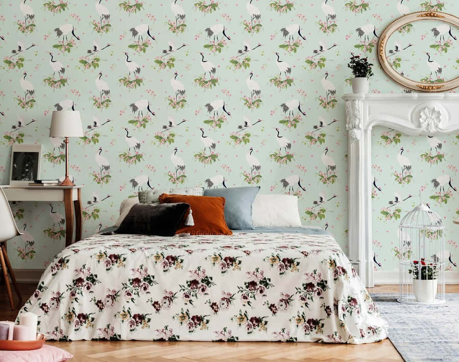 Vintage Chic Bedroom Decor Wallpaper