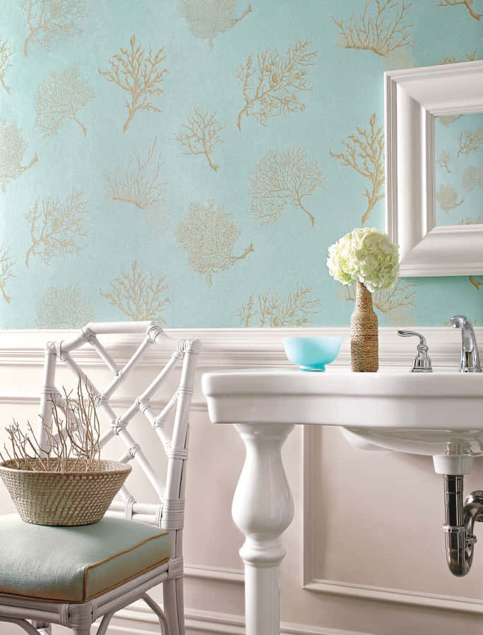 Vintage Chic Washing Area Wallpaper