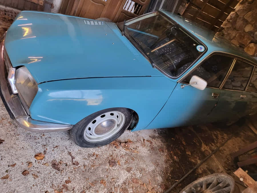 Vintage Citroen G S Blue Car In Garage.jpg Wallpaper