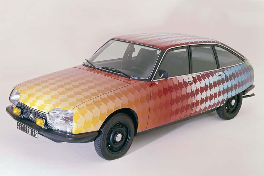 Vintage Citroen G S Harlequin Pattern Wallpaper