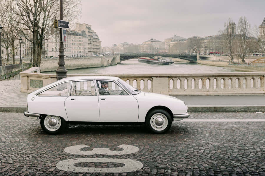 Vintage Citroen G S River Seine Paris Wallpaper