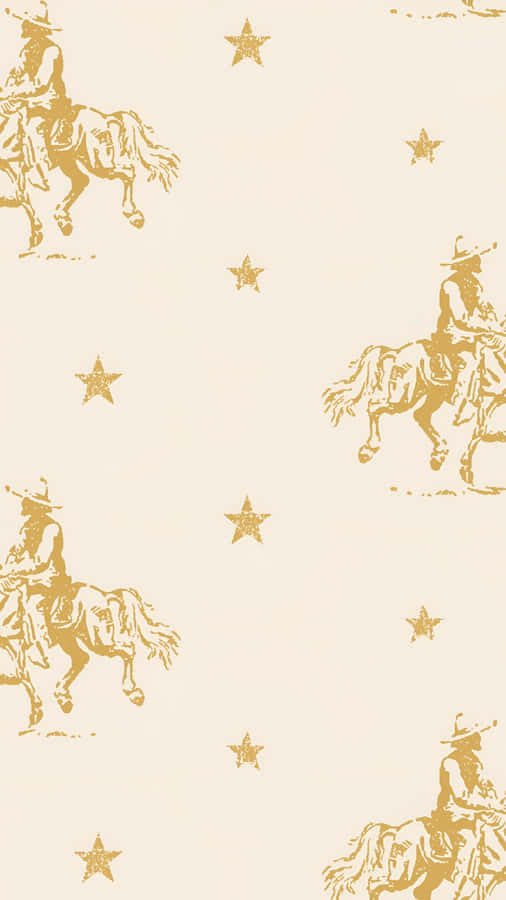 Vintage Cowboy Pattern Wallpaper