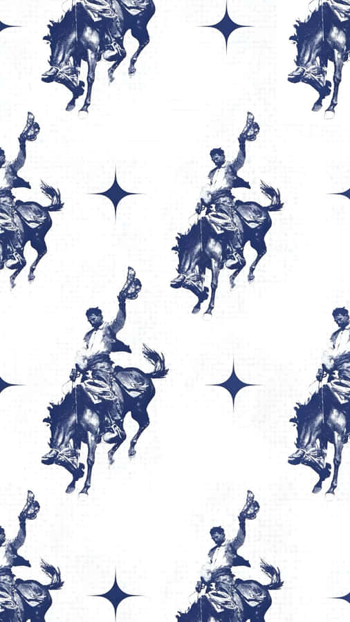 Vintage Cowboy Rodeo Pattern Wallpaper