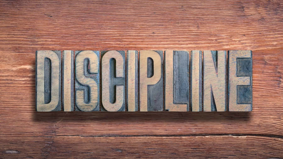 Vintage Discipline Word Blocks Wallpaper