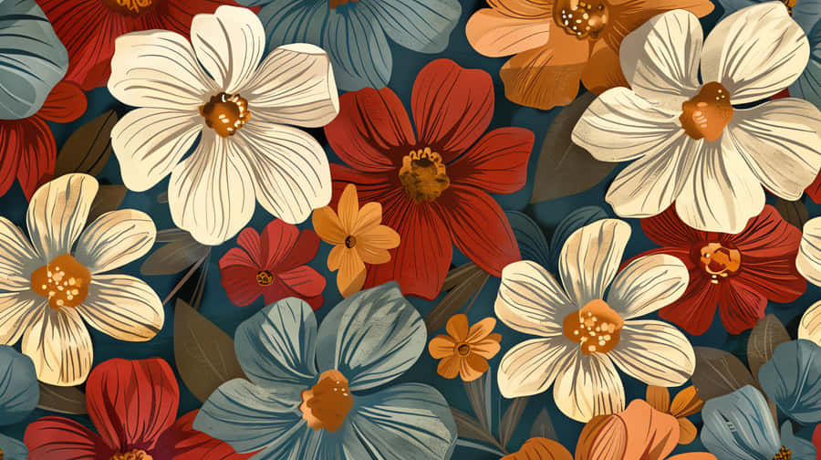 Vintage Floral Pattern Background Wallpaper