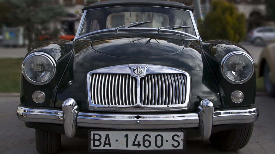 Vintage M G Car Front View Wallpaper