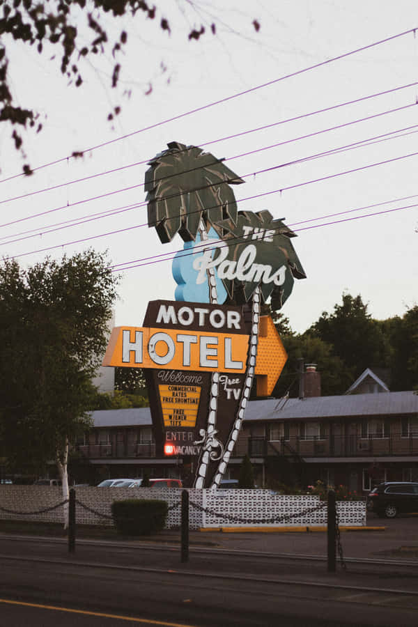 Vintage Palms Motor Hotel Sign Wallpaper