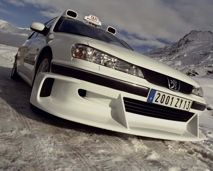 Vintage Peugeot 406 Speeding On A Sunny Day Wallpaper