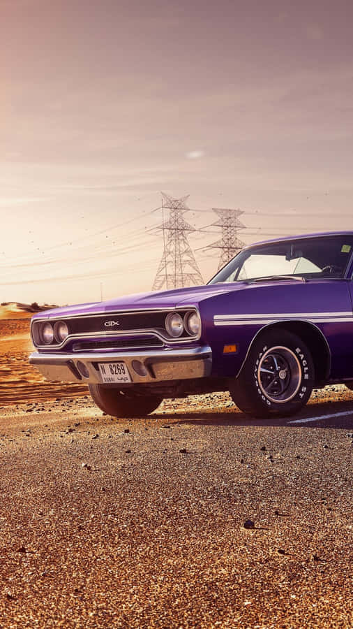 Vintage Purple Car Iphone Wallpaper