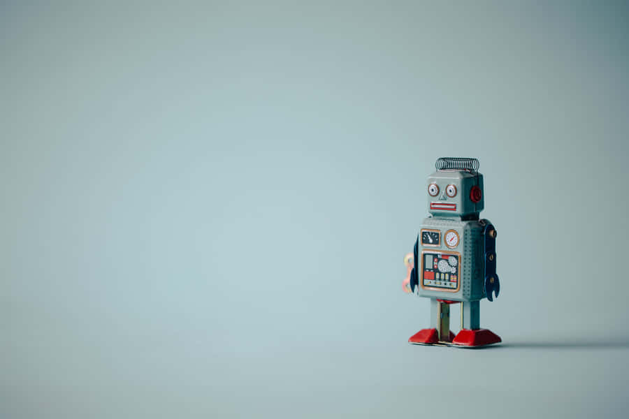 Vintage Robot Toy Educational Playtime Wallpaper