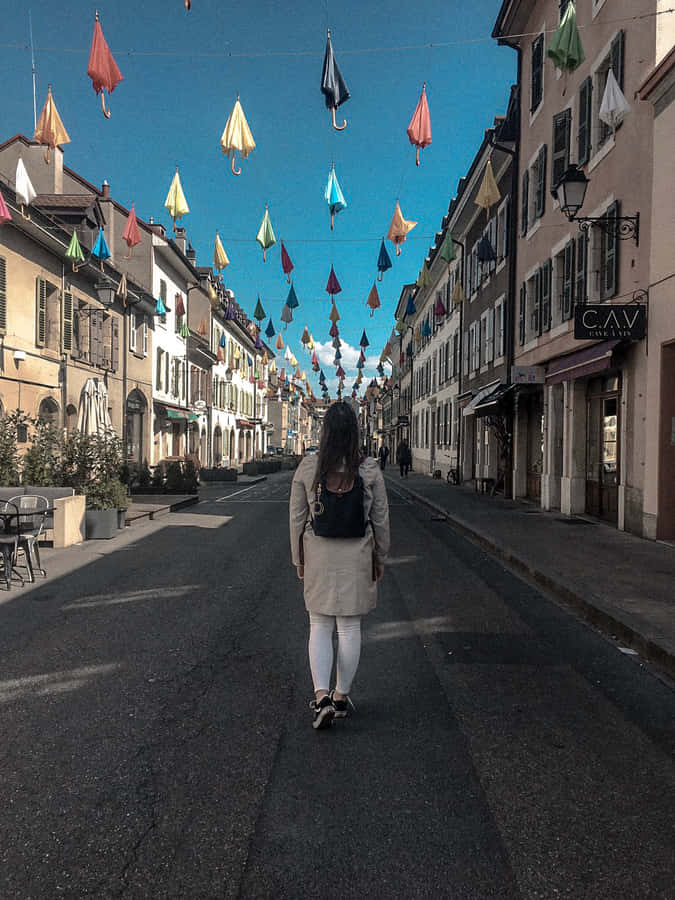 Vintage Setting In Carouge, Switzerland Wallpaper