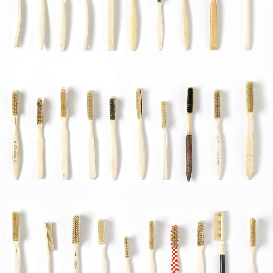 Vintage Toothbrush Collection Wallpaper