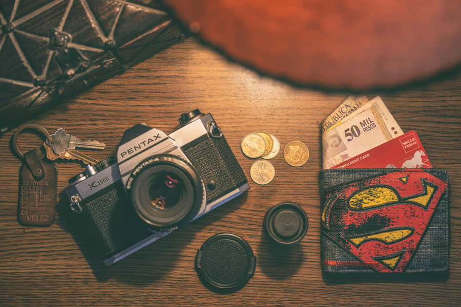 Vintage Travel Essentials Photography Wallpaper