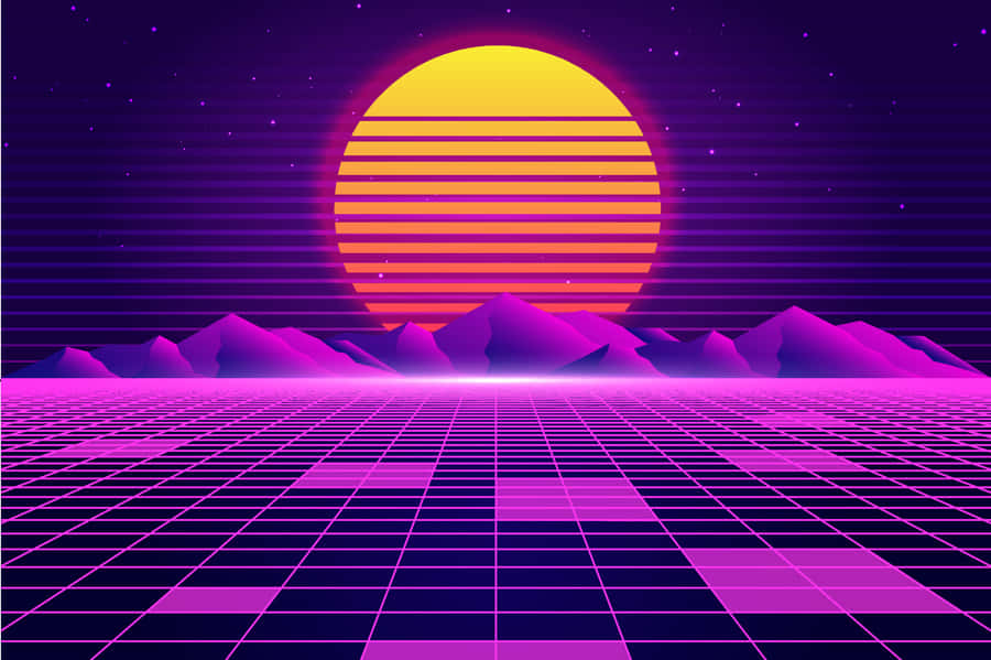 Vintage Vibes With Retro Neon Wallpaper