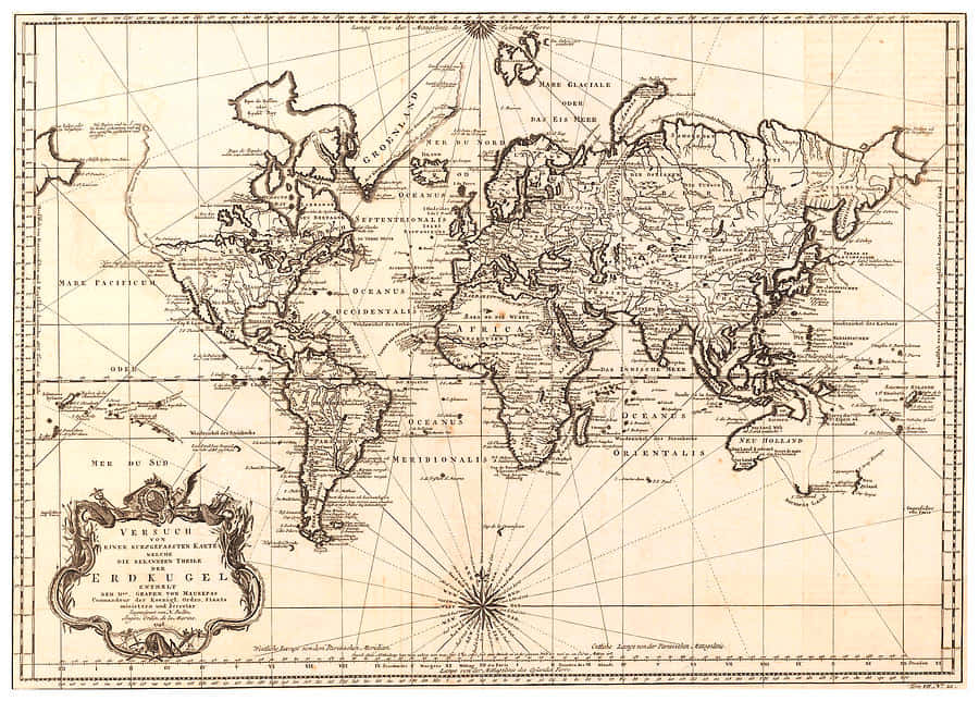 Vintage World Map Antique Style Wallpaper