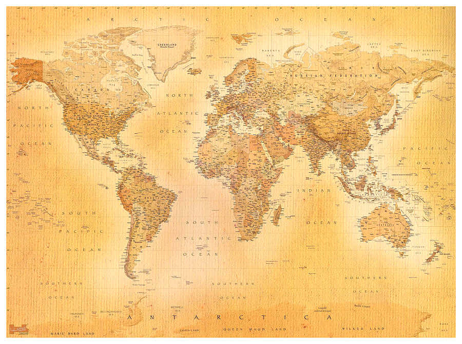 Vintage World Map Antique Style Wallpaper