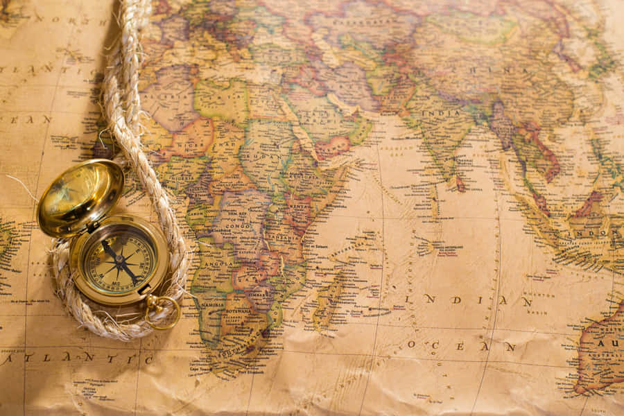 Vintage World Map - Beautiful High-resolution Antique Design Wallpaper