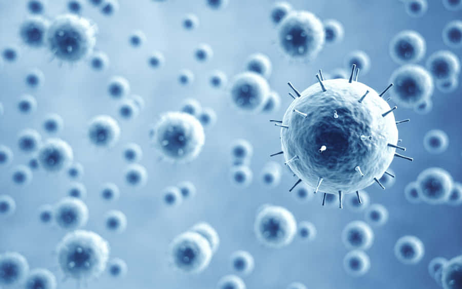 Viral Particles Blue Background Wallpaper