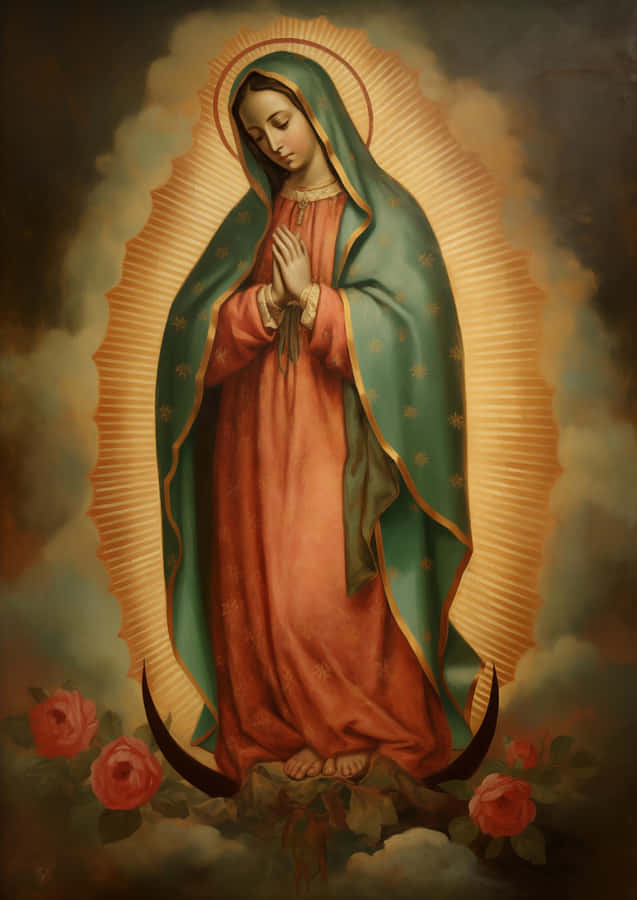 Virginof Guadalupe Painting Wallpaper
