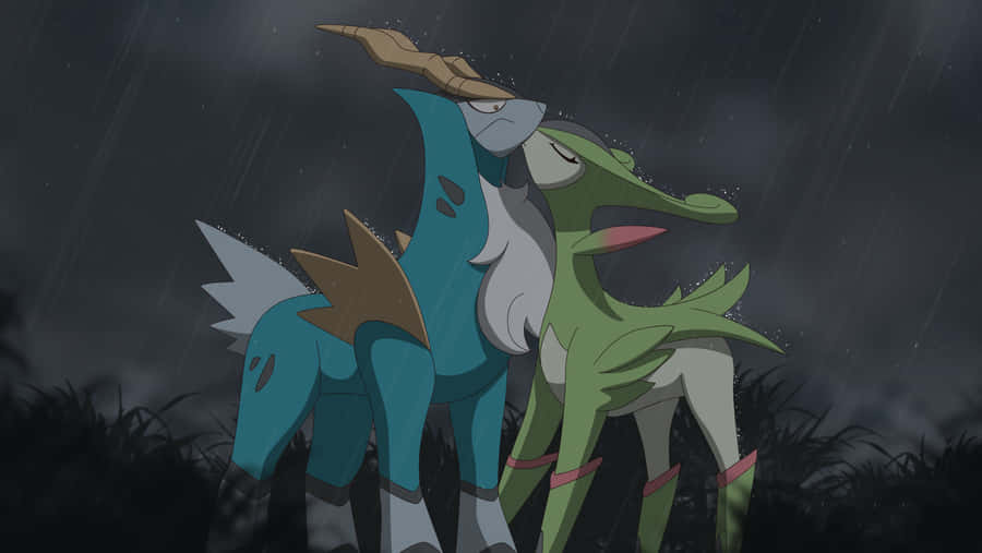Virizion Kissing Cobalion Desktop Wallpaper