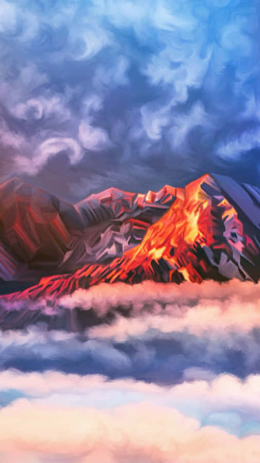 Volcanic_ Eruption_ Artwork Wallpaper