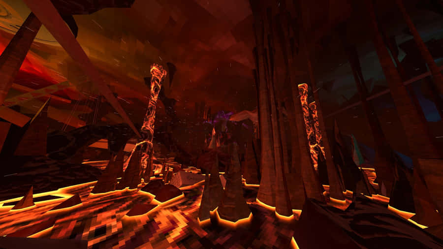 Volcanic Lair Exploration Wallpaper
