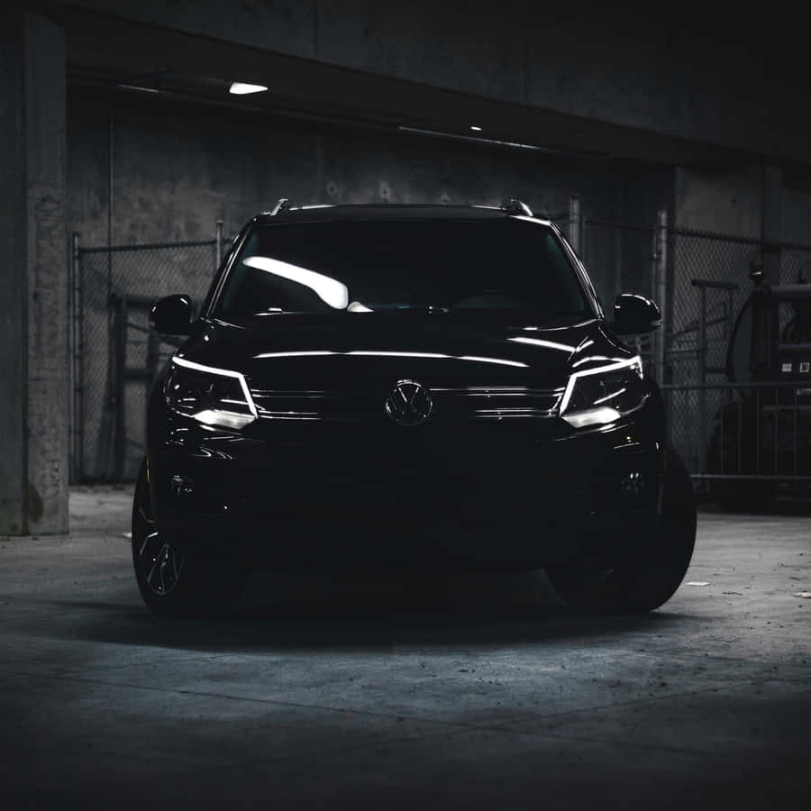 Volkswagen Tiguan Dark Garage Scene Wallpaper