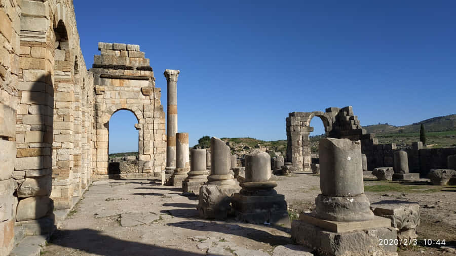 Volubilis Ruins Broken Pillars Wallpaper