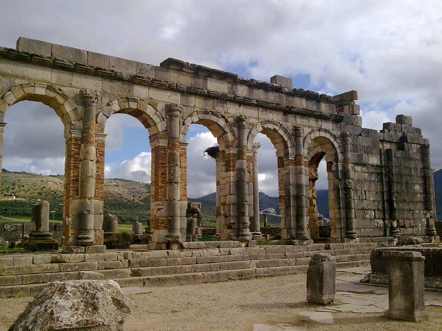 Volubilis Stone Arches Wallpaper