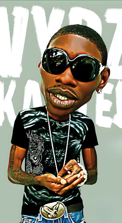 Vybz Kartel Caricature Art Wallpaper