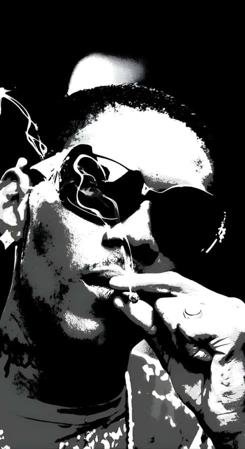 Vybz Kartel Iconic Black And White Wallpaper