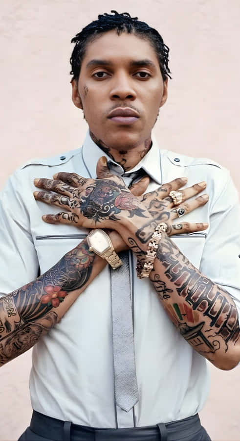 Vybz Kartel Tattoo Style Wallpaper