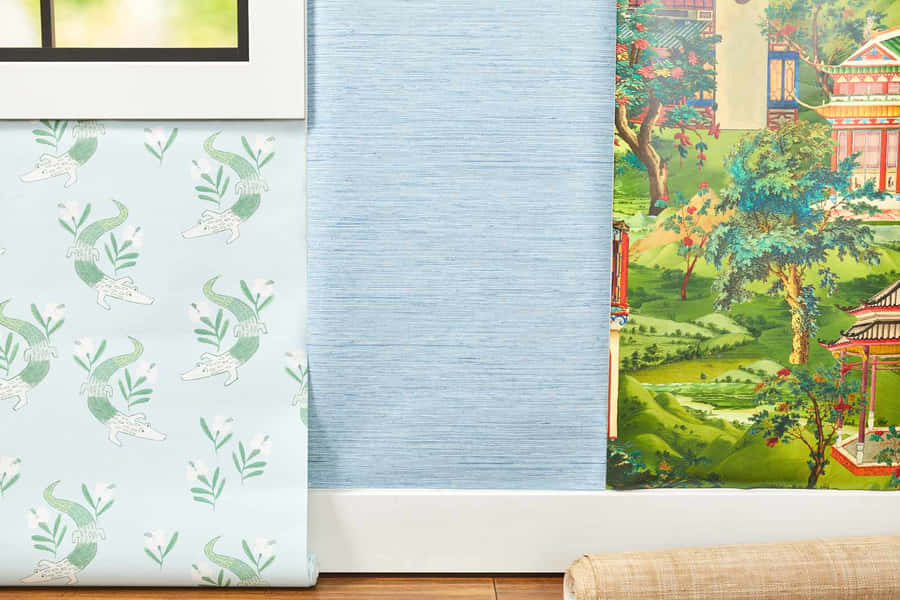 Wall With Copious Designs Wallpaper