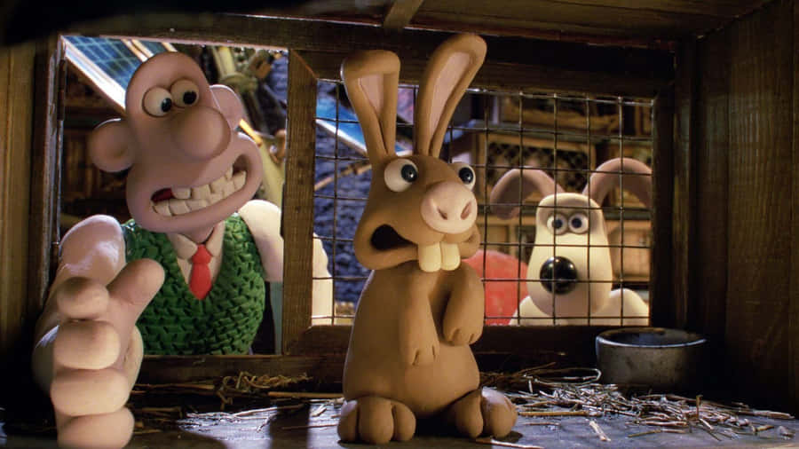 Wallace And Gromit Trapped In A Large Cage In The Movie 