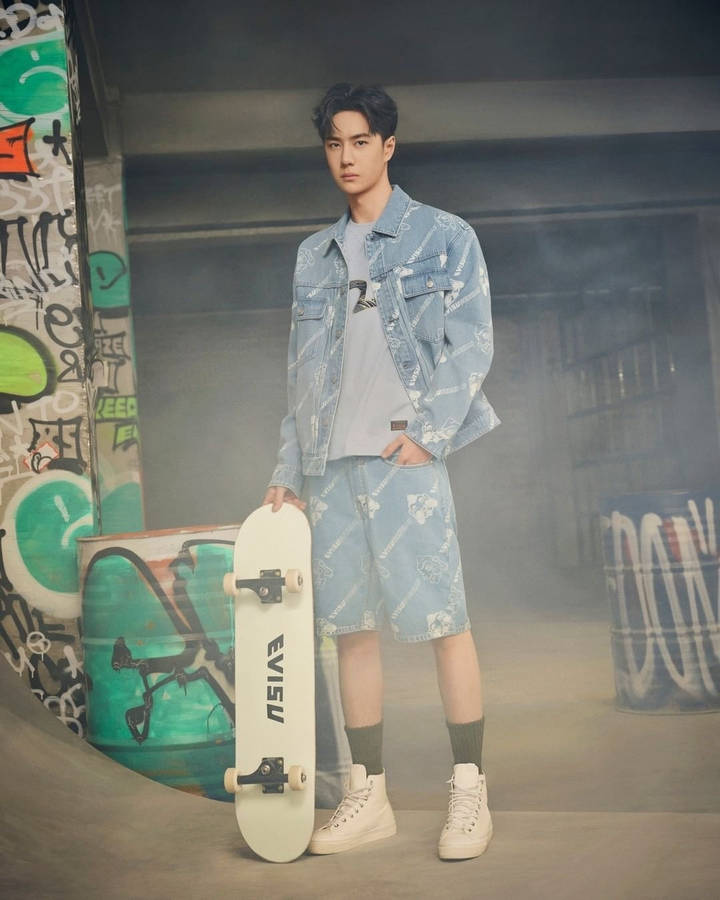 Wang Yibo Evisu Skater Wallpaper